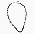 Ketting + Kralen Heren Tijgeroog RVS Cubaanse Schakelketting, Sieraden, Tassen en Uiterlijk, Kettingen, Overige materialen, Verstelbaar