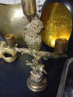 Vintage Vogel Kandelaar, Huis en Inrichting, Ophalen, Gebruikt, Bruin, Metaal