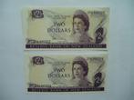 1594. New Zealand, 2 X 2 dollars(1967-1981)Queen ElizabethII, Postzegels en Munten, Bankbiljetten | Oceanië, Verzenden, Setje