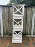 Stelling kast wit/grijs hout, Ophalen, Gebruikt
