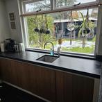 Hard stenen aanrecht blad, antraciet, Huis en Inrichting, Keuken | Keukenelementen, Ophalen, Zwart, 150 tot 200 cm, Zo goed als nieuw