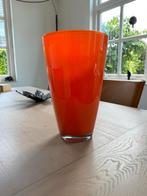 Oranje glazen Vaas - Hoge Blikvanger 34 cm, Oranje, Ophalen of Verzenden, Minder dan 50 cm, Glas
