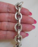 Zilveren massieve schakel armband met staafslot nr.1218, Verzenden, Zo goed als nieuw, Zilver, Zilver