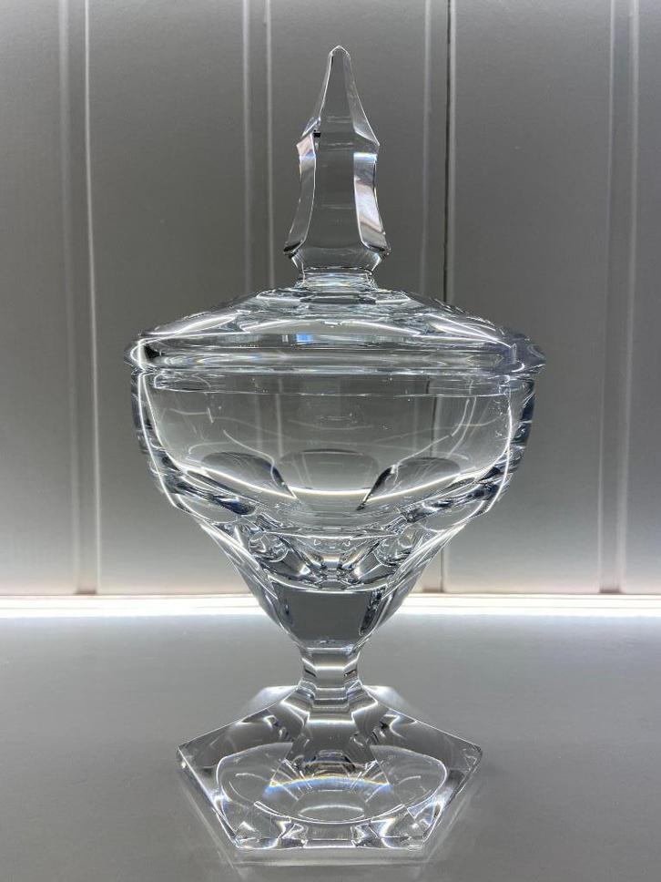 Prachtige drageoir / bonbonnière op voet Val Saint Lambert !, Antiek en Kunst, Antiek | Glas en Kristal, Ophalen of Verzenden