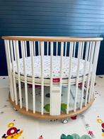 Bopita Box Rondo wit/naturel + wieltjes, matras & boxkleed, Ophalen, Gebruikt, Rond, In hoogte verstelbaar