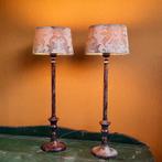 Set van 2 vintage lampjes, tafellampje, schemerlamp, 50 tot 75 cm, Ophalen of Verzenden, Metaal, Gebruikt