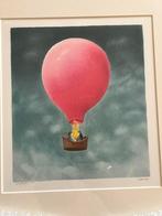 Litho zeefdruk D. Zwerver Romantisch luchtballon reis, Ophalen of Verzenden