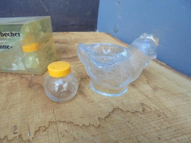 eierdopje met zoutvaatje, Huis en Inrichting, Keuken | Servies, Nieuw, Glas of Glazen, Overige stijlen, Glas, Ophalen of Verzenden