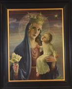 Schilderij Madonna met kind Olieverf, Antiek en Kunst, Kunst | Schilderijen | Klassiek, Ophalen of Verzenden