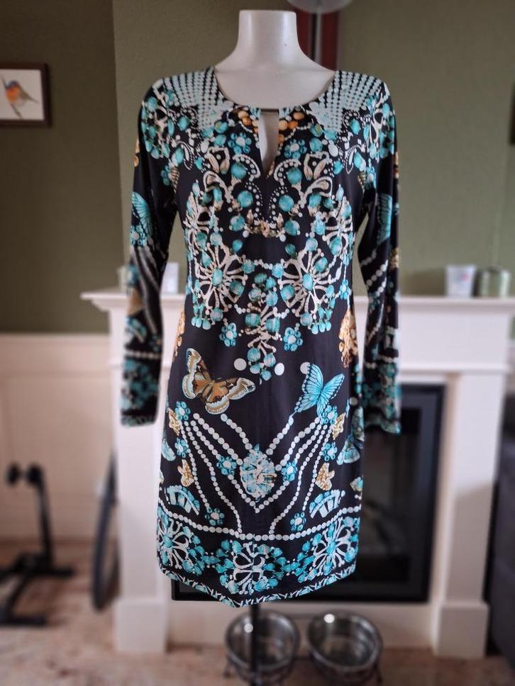 K-Design K Design zwart Aqua kleur jurk mt L gratis verz NL, Kleding | Dames, Jurken, Zo goed als nieuw, Maat 46/48 (XL) of groter
