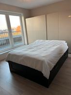 Tweepersoonsbed met opberglades, Huis en Inrichting, Ophalen, Zwart, 140 cm, Zo goed als nieuw