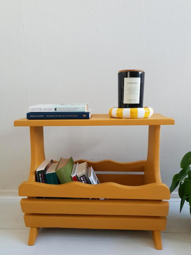 Vintage Eiken Lectuurbak - Handgemaakt '82, Eindhoven, Huis en Inrichting, Tafels | Sidetables, Gebruikt, 25 tot 50 cm, 50 tot 100 cm