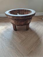 Authentieke houten olijfbak, Huis en Inrichting, Ophalen, Nieuw, Rond, Hout