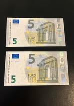 2x €5,- Draghi & Lagarde - UNC, Postzegels en Munten, Bankbiljetten | Europa | Eurobiljetten, Ophalen of Verzenden, Overige landen
