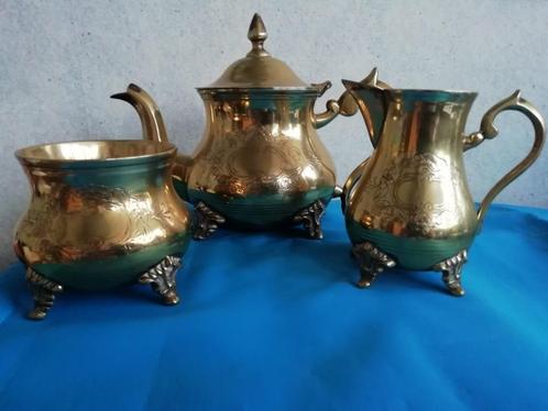 Prachtige theeset koffieset van messing koper, Antiek en Kunst, Antiek | Koper en Brons, Koper, Verzenden