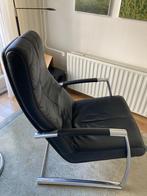 Topform stoel fauteuil zwart, Huis en Inrichting, Fauteuils, Ophalen, Gebruikt, Minder dan 75 cm, Leer