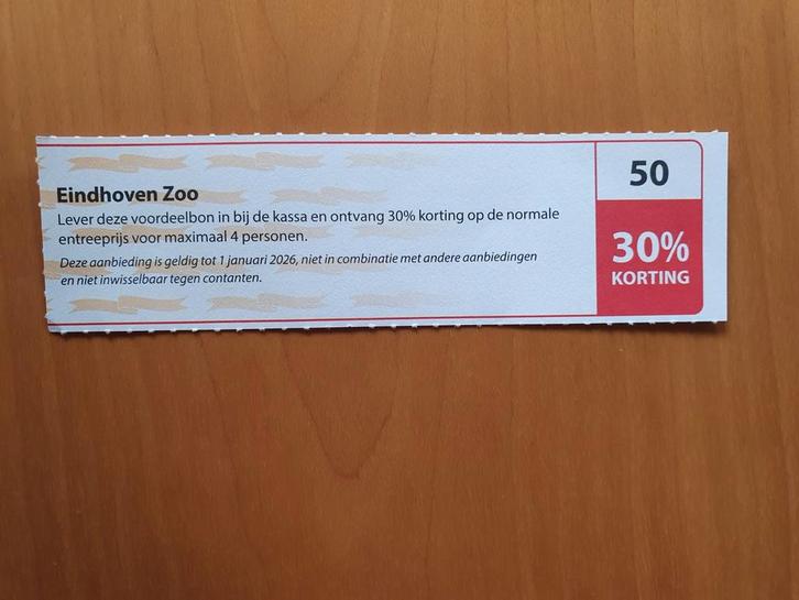Eindhoven Zoo 30% korting maximaal 4 personen, Tickets en Kaartjes, Recreatie | Dierentuinen, Drie personen of meer, Kortingskaart