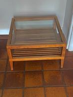 2 vierkante salontafels hout met glas, 50 tot 100 cm, Vierkant, Minder dan 50 cm, 50 tot 100 cm