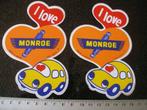2x sticker i love monroe logo schokbrekers shock absorbers, Verzamelen, Verzenden, Zo goed als nieuw, Merk