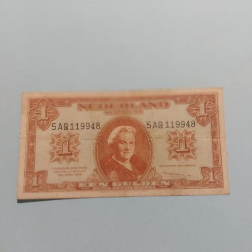 1 gulden muntbiljet uit 1945. ZFR, Postzegels en Munten, Bankbiljetten | Nederland, Los biljet, 1 gulden, Ophalen of Verzenden