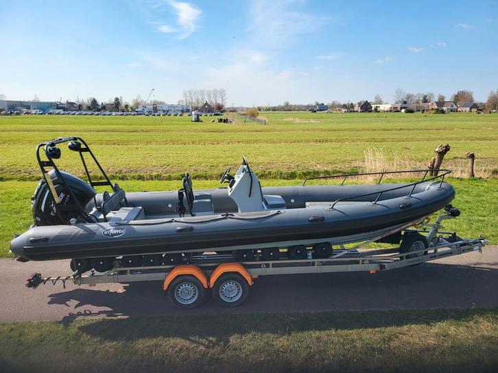 Infanta 7.5 RIB met 150 pk Evinrude buitenboordmotor.  2017, Watersport en Boten, Speedboten, Gebruikt, 6 meter of meer, Benzine