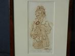 Leuke Ets Meisje met pop door Leny Noyen 1996 19,2 x 9,1 cm, Antiek en Kunst, Kunst | Etsen en Gravures, Ophalen of Verzenden