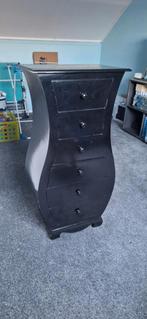 Zwart houten buikkastje met veel laden, Huis en Inrichting, Ophalen, Minder dan 50 cm, Gebruikt, 5 laden of meer