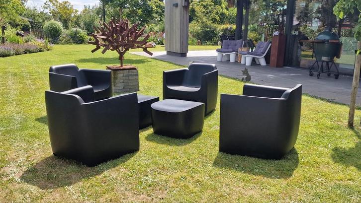 ‼️Qui Est Paul design tuinset‼️, Tuin en Terras, Tuinsets en Loungesets, Gebruikt, Loungeset, Kunststof, 4 zitplaatsen, Stoel