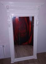 Antieke eiken spiegel wit, Ophalen, Rechthoekig