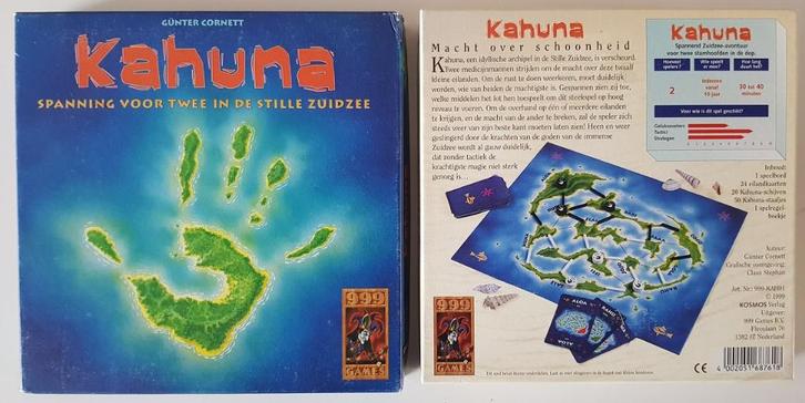 Kahuna, Hobby en Vrije tijd, Gezelschapsspellen | Bordspellen, Zo goed als nieuw, Een of twee spelers, Ophalen of Verzenden