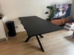 Prachtige zwarte eettafel met visgraat motief, Huis en Inrichting, Tafels | Eettafels, Ophalen, 50 tot 100 cm, Zo goed als nieuw