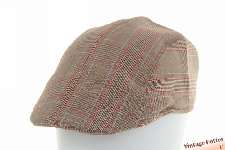 Voorgevormde platte pet bruin grijze ruit katoenmix 58 Nieuw, Kleding | Heren, Hoeden en Petten, Nieuw, Pet, 58 of 59 cm (L, 7¼ of ⅜ inch)