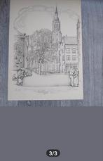 Litho Jan strube kerk delft, Ophalen of Verzenden