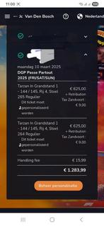 FORMULE 1 ZANDVOORT 2025. - 2 TICKETS TARZAN IN GRANDSTAND 1, Twee personen