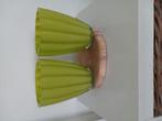 2 groene vaasjes, Ophalen, Minder dan 50 cm, Groen, Glas
