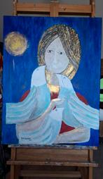 Icoon, blauw met goud., Antiek en Kunst, Kunst | Schilderijen | Modern, Ophalen of Verzenden