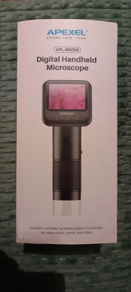 Digitale Handmicroscoop APEXEL APL-MS008 met scherm – nie, Hobby en Vrije tijd, Overige Hobby en Vrije tijd, Zo goed als nieuw