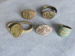 Romeins / middeleeuwen - ringen in brons - bodemvondsten, Sieraden, Tassen en Uiterlijk, Antieke sieraden, Ophalen of Verzenden