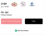 Gezocht PSV - AJAX 2/3/4 tickets!, Tickets en Kaartjes, Twee personen, September