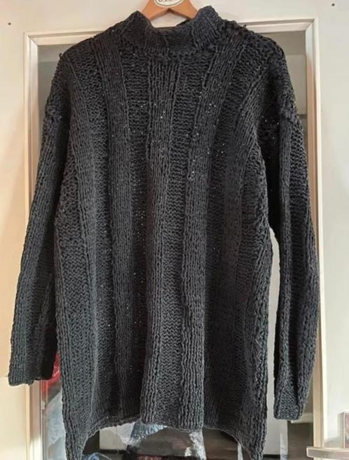 Grote zwart/grijze trui van katoen 44/46 nu voor 18,99€, Kleding | Dames, Truien en Vesten, Gedragen, Maat 42/44 (L), Zwart, Ophalen of Verzenden