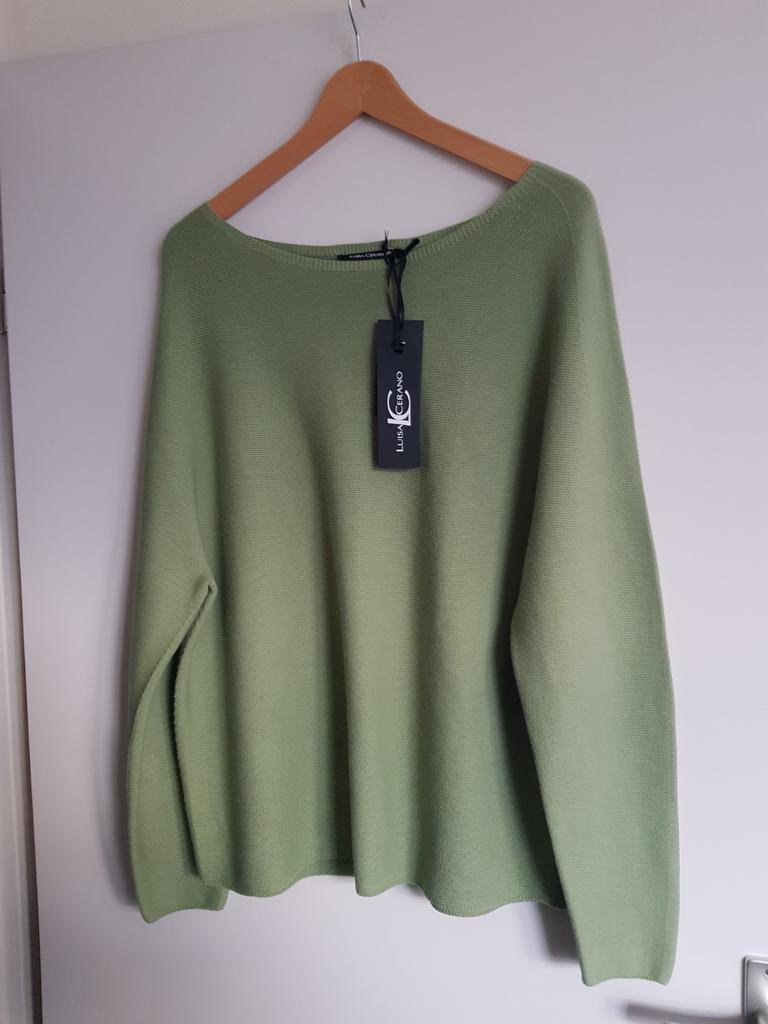 Luisa Cerano groene katoenen trui maat 42/44 NIEUW!, Kleding | Dames, Truien en Vesten, Maat 42/44 (L), Nieuw, Ophalen of Verzenden