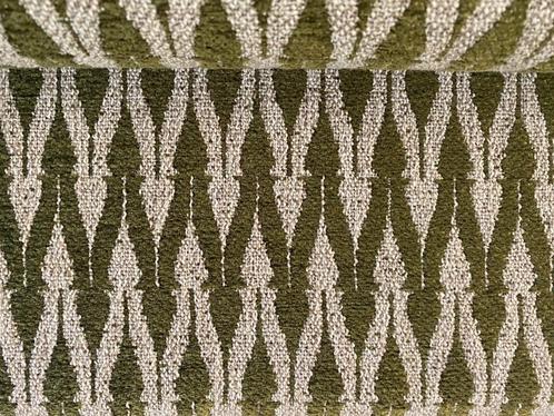 Clochard Fiore 02; olijfgroen+beige patroon; meubelstof, Hobby en Vrije tijd, Stoffen en Lappen, Nieuw, Overige materialen, 120 cm of meer