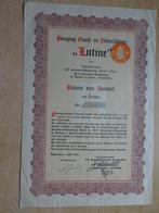 Aandeel Berging Goud- en Zilverlading 'LUTINE"  1933, Ophalen of Verzenden, Voor 1920, Aandeel