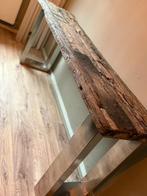 Sidetable railway sleeper wood NIEUW!, Minder dan 50 cm, Nieuw, Ophalen of Verzenden, Minder dan 100 cm