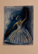 Balletdanseres, krijt en aquarel op papier,30x40cm, Ophalen of Verzenden