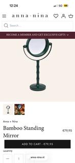 Anna + Nina bamboe look spiegel, Minder dan 50 cm, Rond, Nieuw, Ophalen of Verzenden