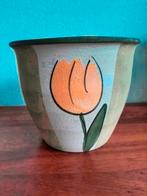 West Germany vintage bloempot tulp Glasur Keramik D17, Tuin en Terras, Bloempotten, Ophalen of Verzenden, Zo goed als nieuw, Binnen