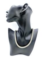 Edelstalen gevlochten ketting met zilveren sluiting, 48 cm., Sieraden, Tassen en Uiterlijk, Info@zilverwebsite.nl, Verzenden, Zo goed als nieuw