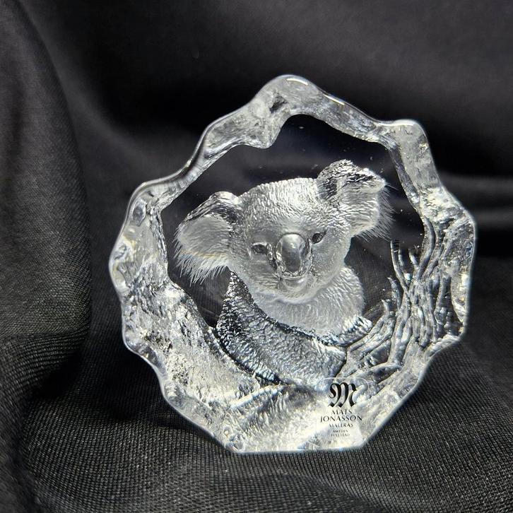 Mats Jonasson Kristal Relief Koala, Antiek en Kunst, Antiek | Glas en Kristal, Ophalen of Verzenden