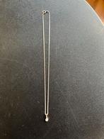 Zilveren Kettinkje met Strass steentje, Sieraden, Tassen en Uiterlijk, Kettingen, Ophalen of Verzenden, Zo goed als nieuw, Zilver